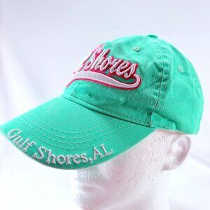 Gulf Shores 3D Embroidered Mint Green Strapback Womens Baseball Cap Hat